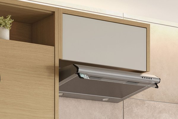 Armário Aéreo Geladeira 1 Porta Basculante Condessa 80cm 100% MDF Nesher Móve na cor Carvalho/Greige
