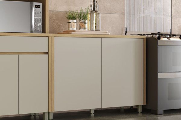 Balcão 2 Portas 120cm Condessa 100% Mdf Nesher na cor CARVALHO
