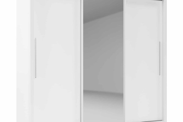 Roupeiro Royale 3 Portas - Reflecta: Não - Espelho: Com - Pés: Sem Pés - Led: Sem Gelius na cor Branco