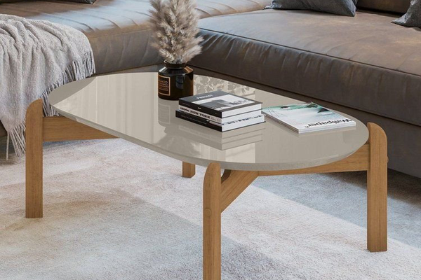 Mesa Centro Lizz - Tipo: Oblonga Casa D na cor Off White