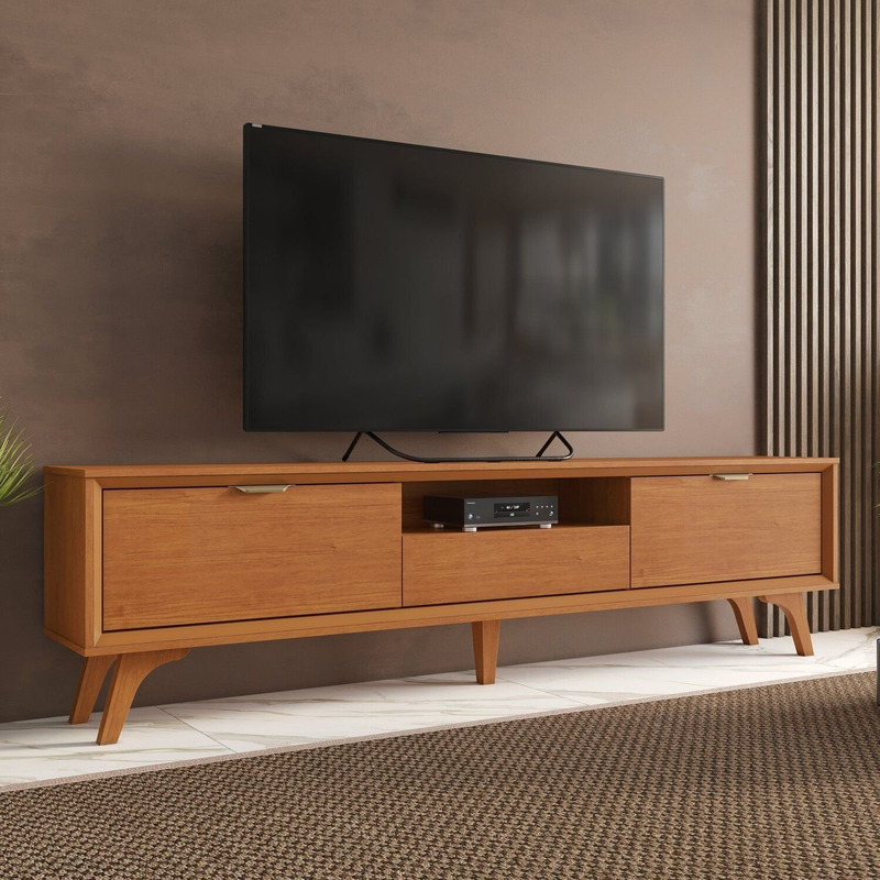 Rack para TV Viena 220 cm 3 Gavetas Sem LED Naturalle Mavaular